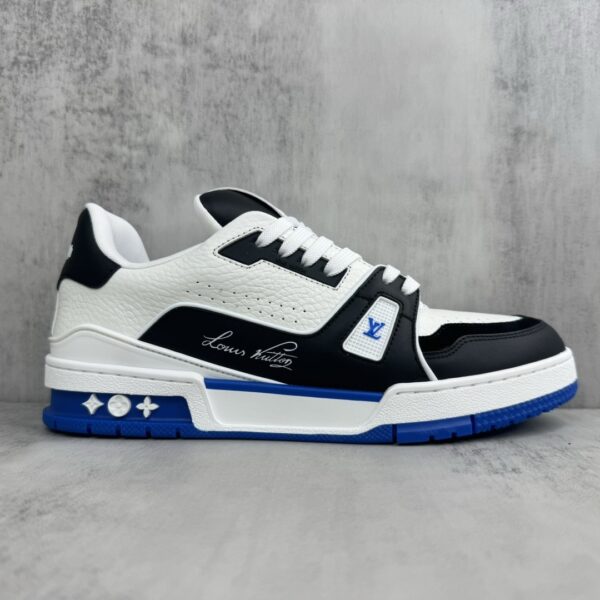 sy_no_7BCED565D2CAF7E6205ADC6CE62E1FBF_5 Louis Vuitton LV Trainer White, Black & Royal Blue Retro Sneakers