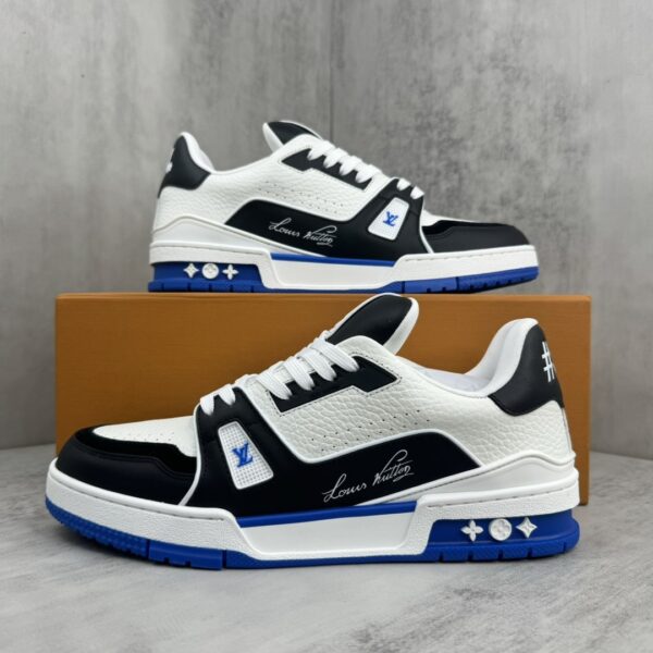 sy_no_7BCED565D2CAF7E6205ADC6CE62E1FBF_8 Louis Vuitton LV Trainer White, Black & Royal Blue Retro Sneakers