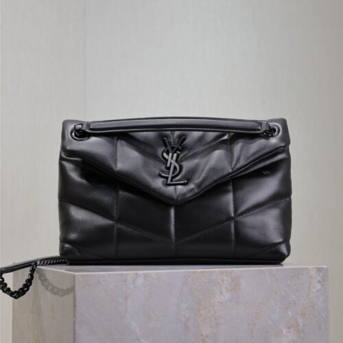 Loulou 29cm Quilted Chain Bag – Black