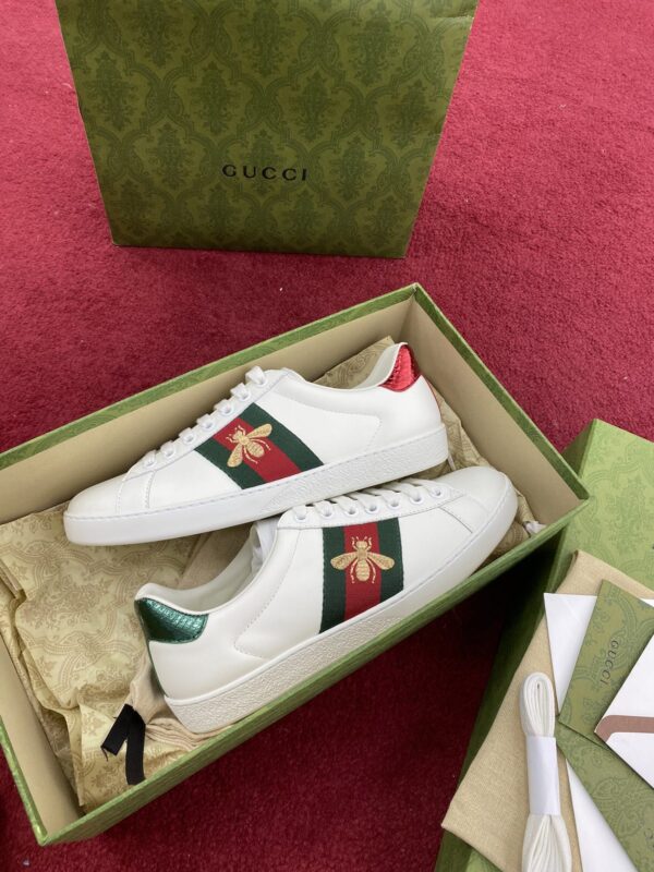 sy_no_7C5EF8585658DC318ECCD316AC68CB6F_4 Gucci Ace Embroidered Bee Sneaker in White Leather