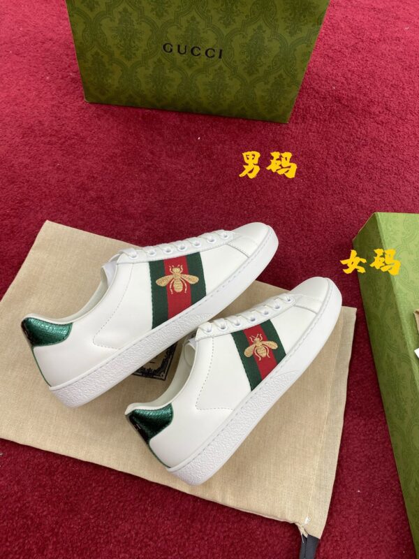sy_no_7C5EF8585658DC318ECCD316AC68CB6F_7 Gucci Ace Embroidered Bee Sneaker in White Leather