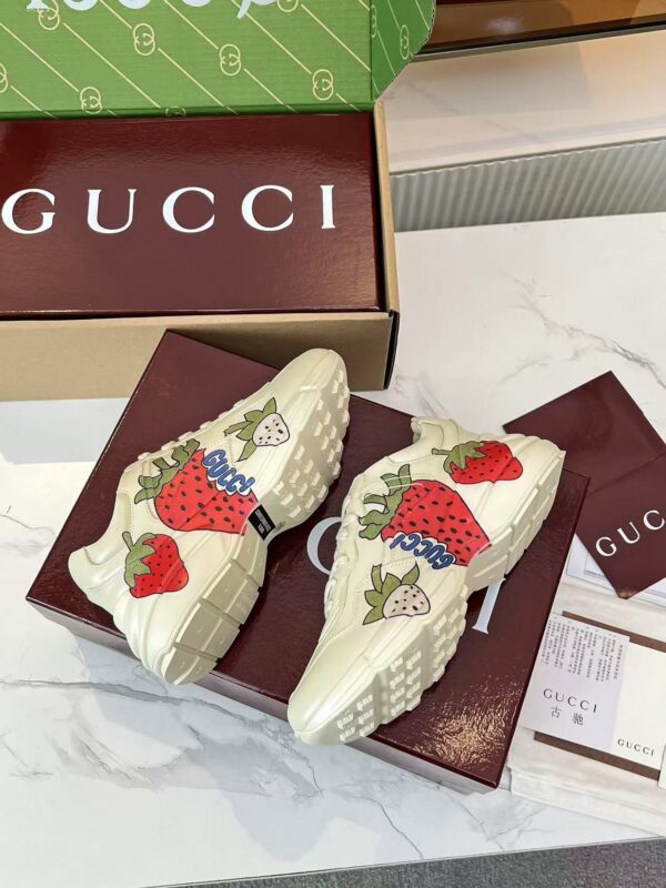 sy_no_7D161DF7AA7A623F2328F48727E82C49_4 Gucci Rhyton Strawberry Print Sneaker in Ivory Leather