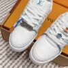 sy_no_7D8514381C7CBC7806C117F04B77DE69_5 Louis Vuitton LV Trainer White / Ice Blue Stitching Sneakers