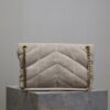 YSL Loulou 29cm Shoulder Bag – Light Gray Suede