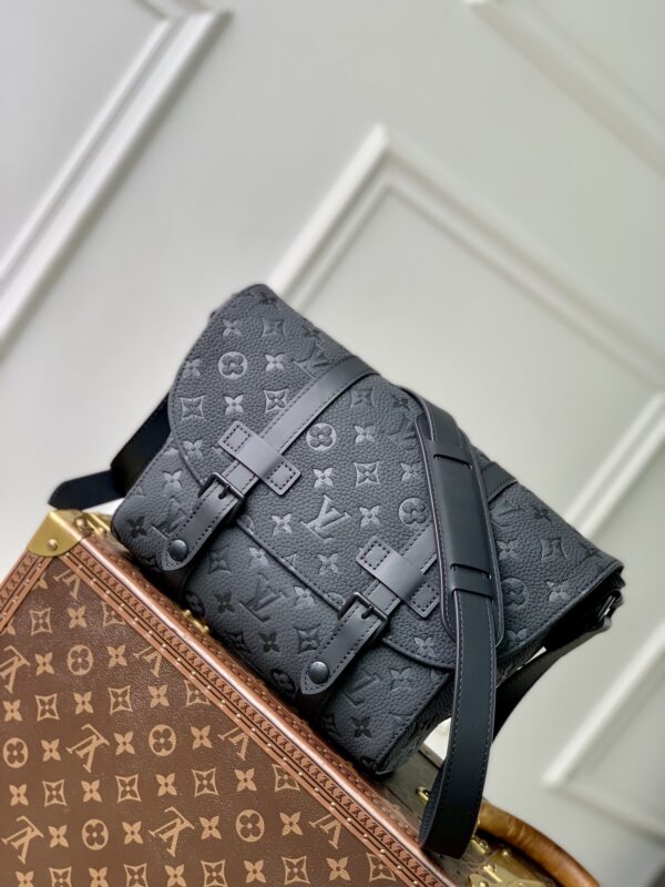 Christopher Messenger Bag – Black Monogram Taurillon Leather