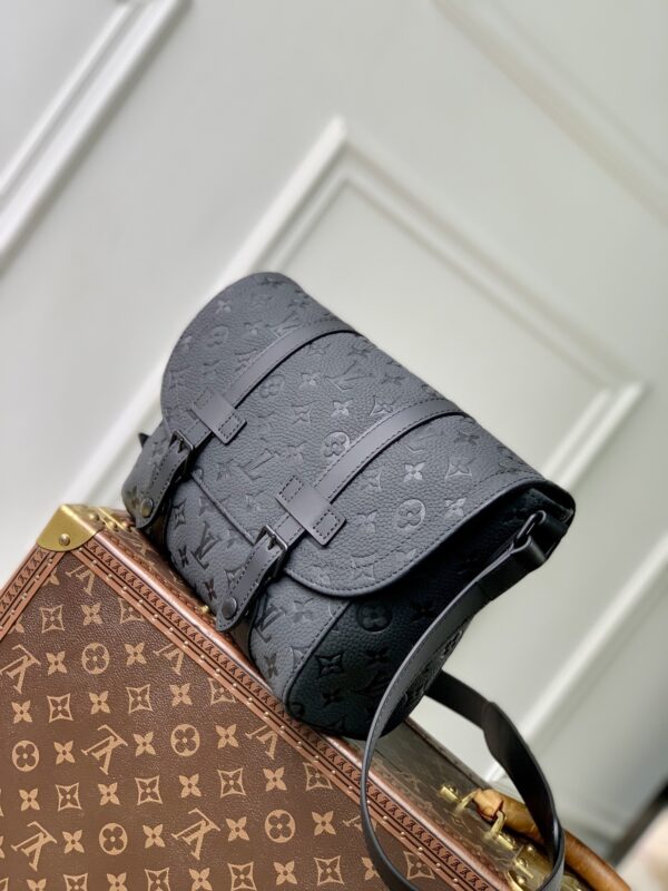 Christopher Messenger Bag – Black Monogram Taurillon Leather