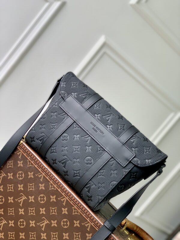 Christopher Messenger Bag – Black Monogram Taurillon Leather