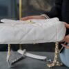 White Quilted Chain-Handle Flap Bag
