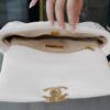 White Quilted Chain-Handle Flap Bag