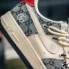 sy_no_7ED53A20BA171D0800510E5F8D2950D6_4 Nike Air Force 1 Low x Gucci Custom – Sail / Black Grey Monogram / Red