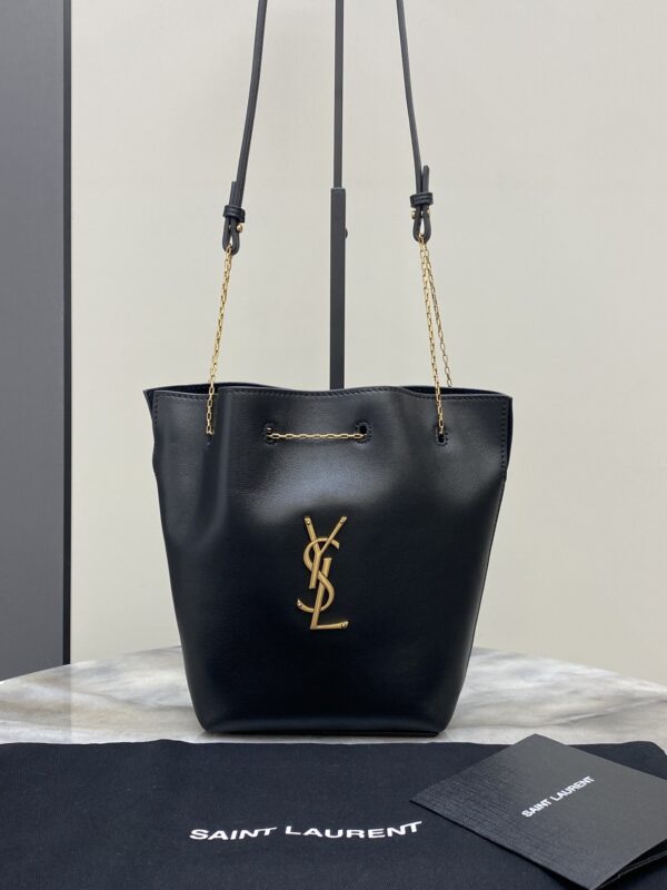 sy_no_7F074CDA1A1FFF1A05F930528B8D5828_0 YSL Pochon Mini Bucket Bag – Black Lambskin & Antique Gold