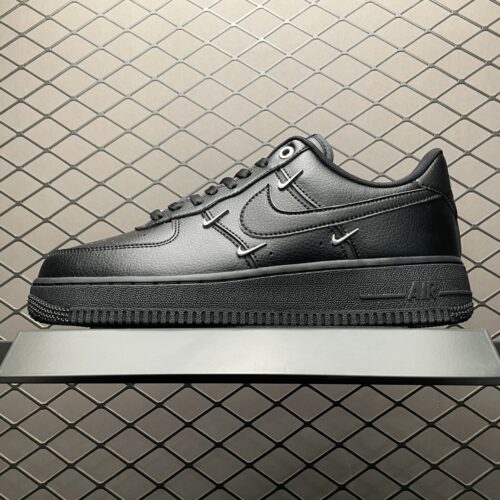 Nike Air Force 1 Low '07 LX "Multi Metallic Swoosh" – Triple Black Metallic Accent Sneakers