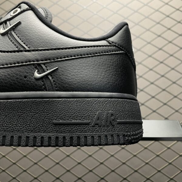 sy_no_7F31180DF1AE26DA7DE46869E5B79B27_3 Nike Air Force 1 Low '07 LX "Multi Metallic Swoosh" – Triple Black Metallic Accent Sneakers