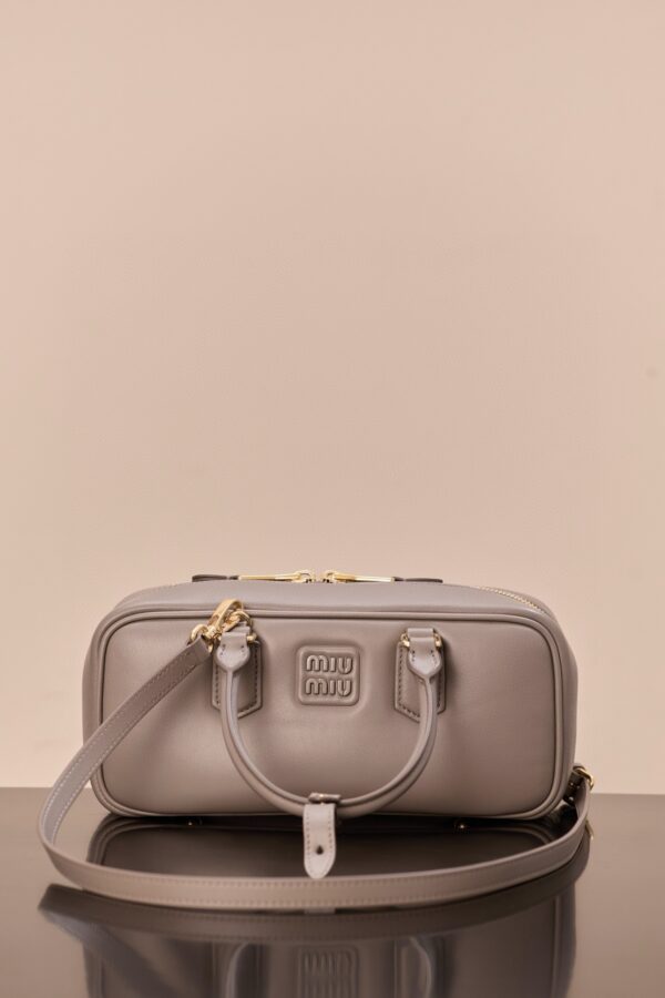 sy_no_7F70BB0583A002304CF19A899AB5E175_5 Miu Miu Arcadie Medium Leather Bag – Grey