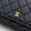 sy_no_7F9F1F7AAFB87273B555522F185EDB92_4 Black Quilted Textured Calfskin WOC Chain Wallet