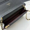 sy_no_7F9F1F7AAFB87273B555522F185EDB92_5 Black Quilted Textured Calfskin WOC Chain Wallet