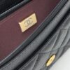 sy_no_7F9F1F7AAFB87273B555522F185EDB92_8 Black Quilted Textured Calfskin WOC Chain Wallet