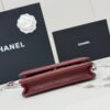 Burgundy Quilted Textured Calfskin WOC Chain Wallet