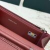 Burgundy Quilted Textured Calfskin WOC Chain Wallet