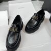 Black Patent Leather Chunky Platform Loafers