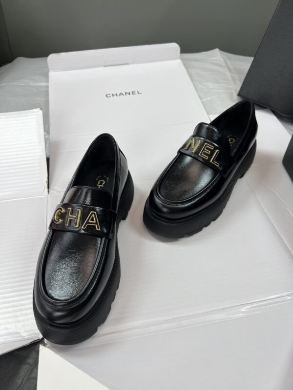 Black Patent Leather Chunky Platform Loafers