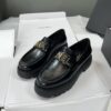 Black Patent Leather Chunky Platform Loafers