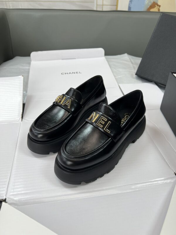 Black Patent Leather Chunky Platform Loafers