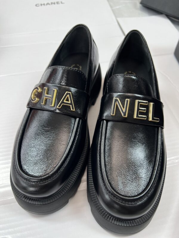 Black Patent Leather Chunky Platform Loafers