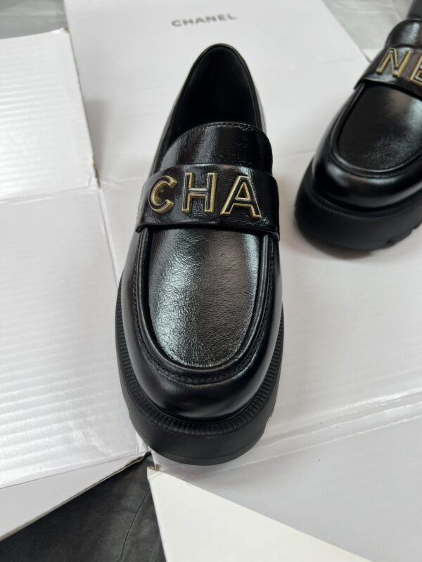 Black Patent Leather Chunky Platform Loafers