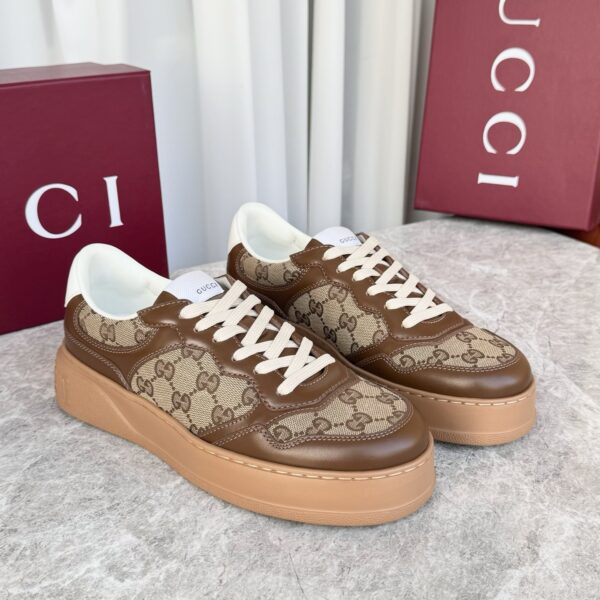 sy_no_82892142BF676947A8268B51DFB92739_2 Gucci MAC8 GG Canvas & Brown Leather Sneaker