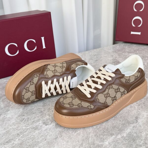 sy_no_82892142BF676947A8268B51DFB92739_5 Gucci MAC8 GG Canvas & Brown Leather Sneaker