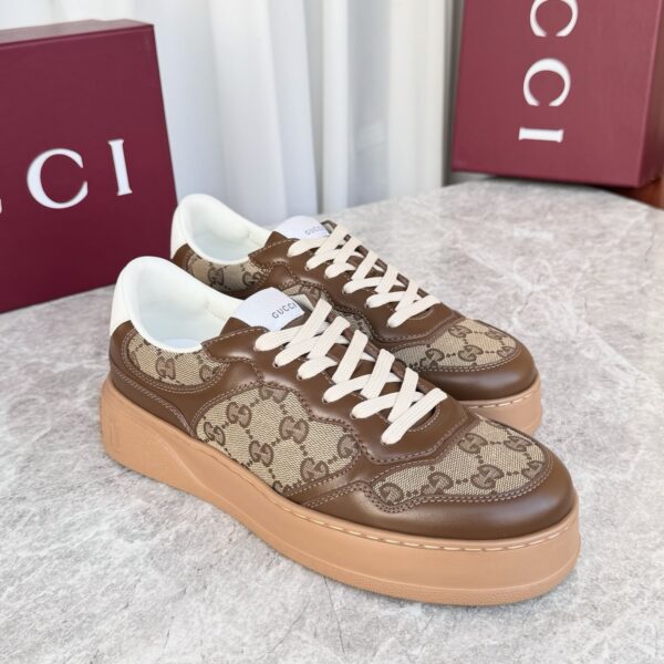 sy_no_82892142BF676947A8268B51DFB92739_8 Gucci MAC8 GG Canvas & Brown Leather Sneaker