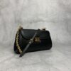 sy_no_83117E0FA85FFC95B75A824373B56FAF_2 Black Smooth Leather Gold-Hardware Flap Shoulder / Crossbody Bag