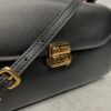 sy_no_83117E0FA85FFC95B75A824373B56FAF_4 Black Smooth Leather Gold-Hardware Flap Shoulder / Crossbody Bag
