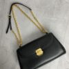 sy_no_83117E0FA85FFC95B75A824373B56FAF_6 Black Smooth Leather Gold-Hardware Flap Shoulder / Crossbody Bag