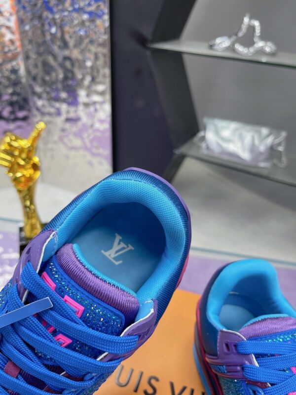 sy_no_838190DA797378759024E2562EF09160_5 Louis Vuitton LV Trainer Purple & Blue Rhinestone Retro Sneakers