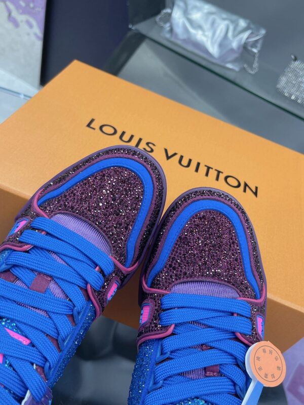sy_no_838190DA797378759024E2562EF09160_6 Louis Vuitton LV Trainer Purple & Blue Rhinestone Retro Sneakers