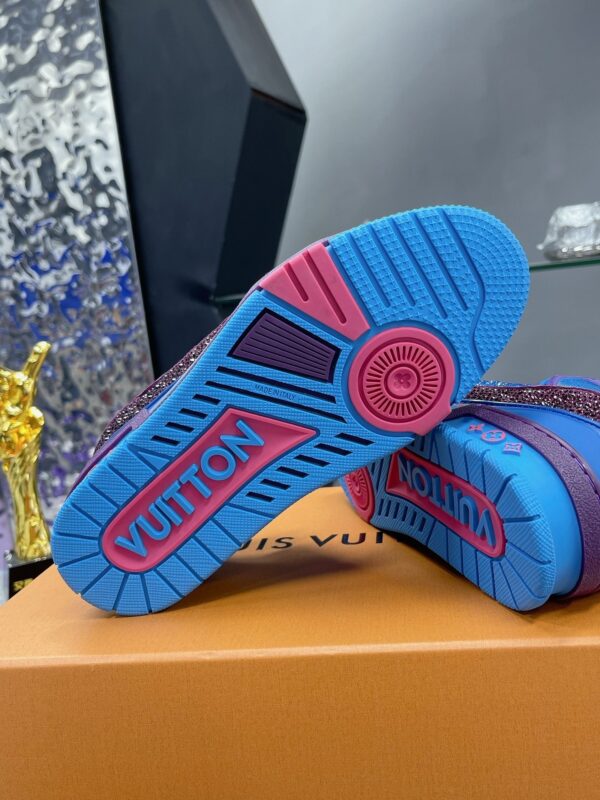 sy_no_838190DA797378759024E2562EF09160_8 Louis Vuitton LV Trainer Purple & Blue Rhinestone Retro Sneakers