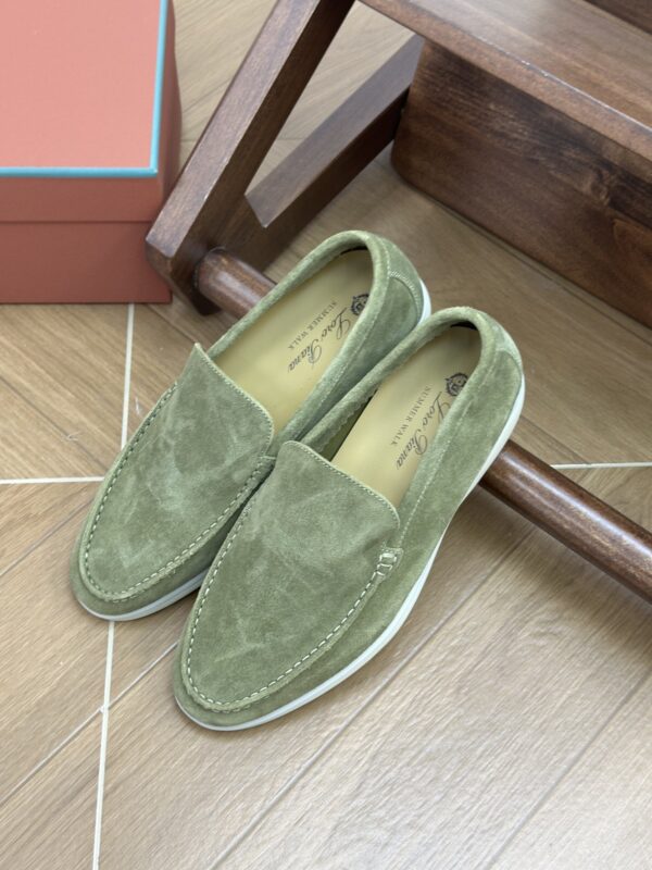 Loro Piana Summer Walk Loafers in Matcha Green Suede