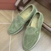 Loro Piana Summer Walk Loafers in Matcha Green Suede