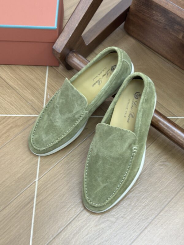 Loro Piana Summer Walk Loafers in Matcha Green Suede
