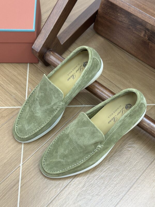 Loro Piana Summer Walk Loafers in Matcha Green Suede