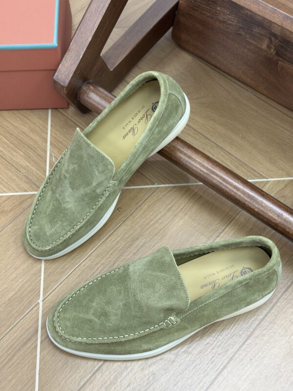 Loro Piana Summer Walk Loafers in Matcha Green Suede