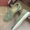 Loro Piana Summer Walk Loafers in Matcha Green Suede