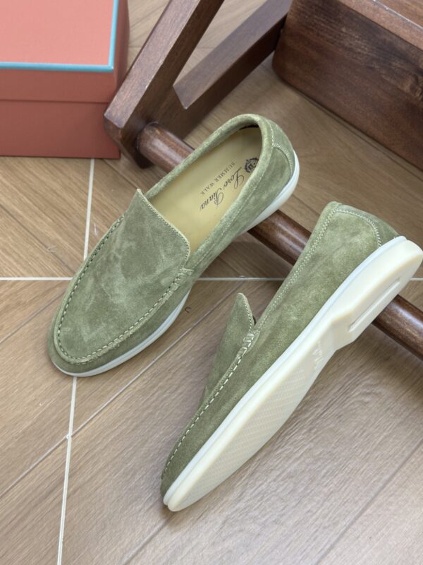 Loro Piana Summer Walk Loafers in Matcha Green Suede