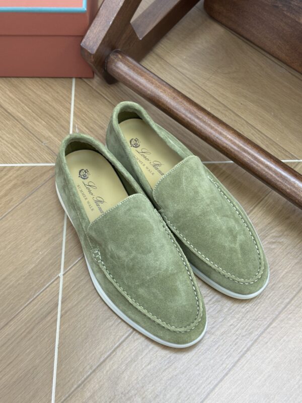 Loro Piana Summer Walk Loafers in Matcha Green Suede