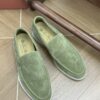 Loro Piana Summer Walk Loafers in Matcha Green Suede