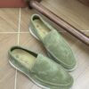 Loro Piana Summer Walk Loafers in Matcha Green Suede