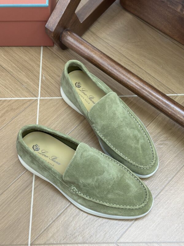 Loro Piana Summer Walk Loafers in Matcha Green Suede