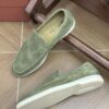 Loro Piana Summer Walk Loafers in Matcha Green Suede